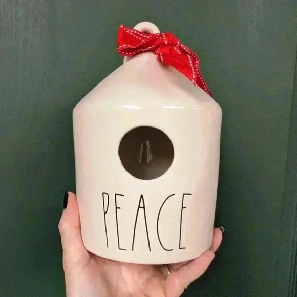 Rae Dunn  peace Christmas birdhouse - Picture 6 of 6
